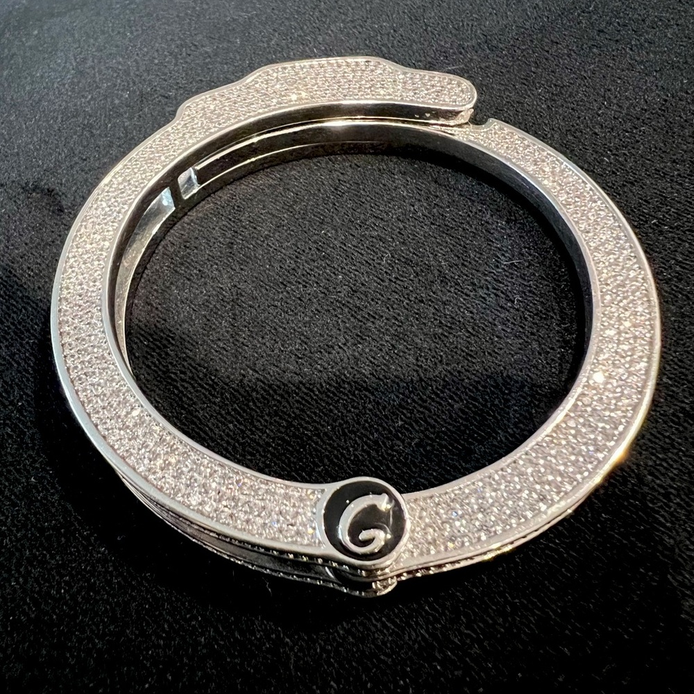 Sterling silver dipped stainless steak Swarovski Crystal GLD Shop Bracelet.